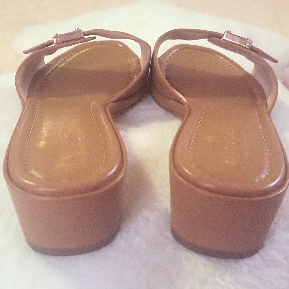 Kate Spade Brown Leather Buckle Mules - Picture 3 of 7